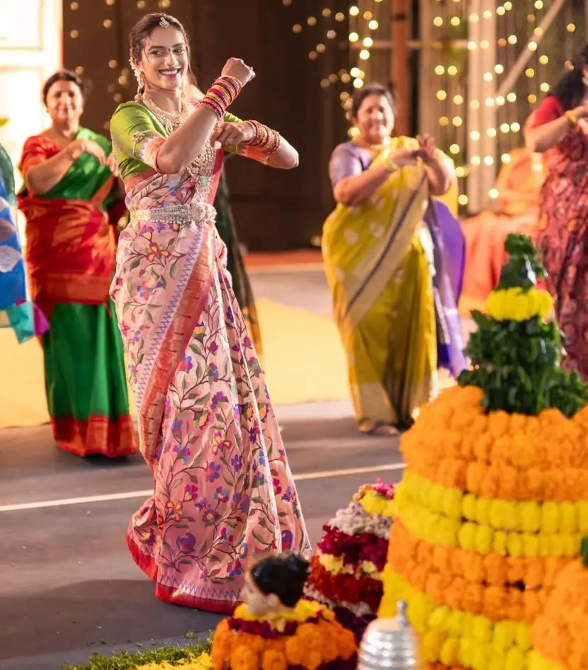 PV Sindhu replies to critic of her Bathukamma celebration
