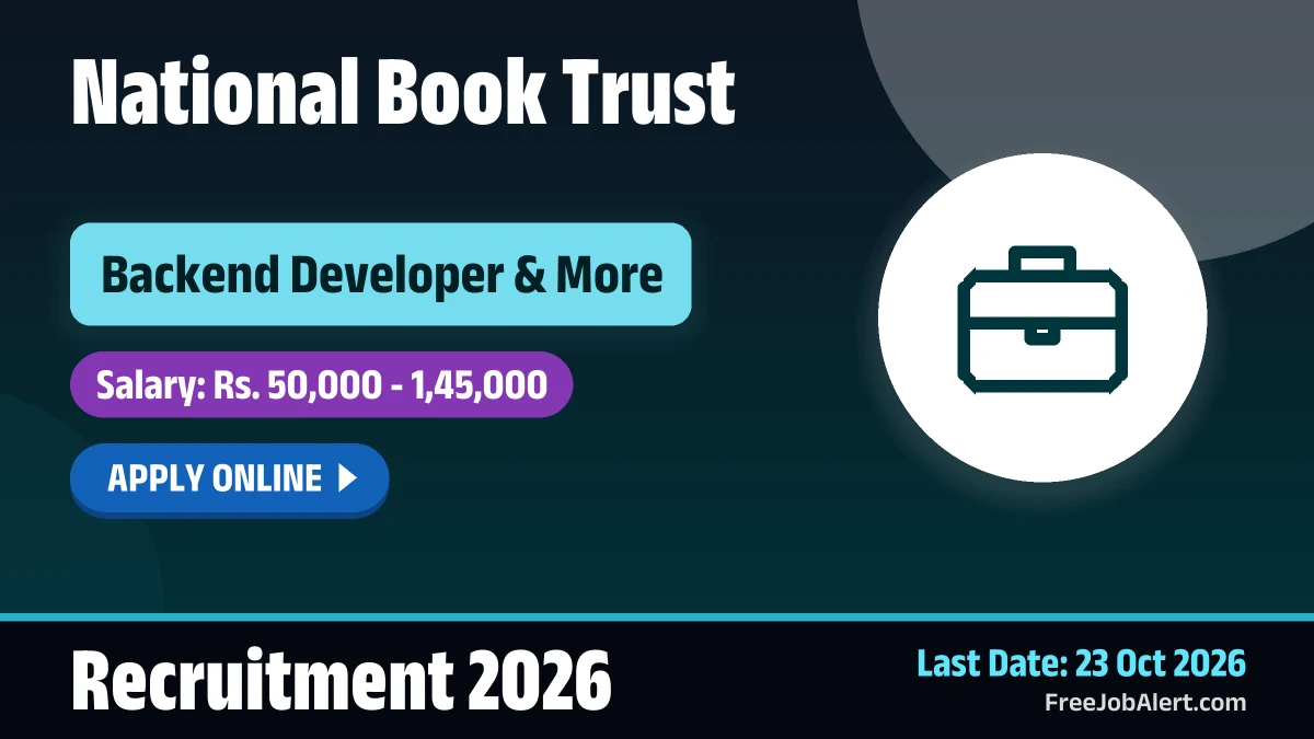 National Book Trust announces 7 contract vacancies for tech, content roles