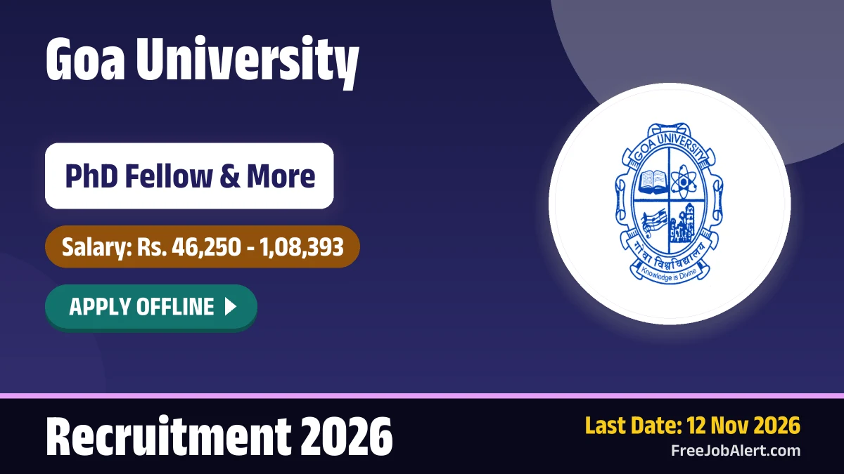 Goa University invites applications for two PhD, Post-Doctoral Fellow posts