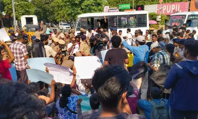 Over 100 arrested in Chennai anti-CEC protests, DMK slams TVK