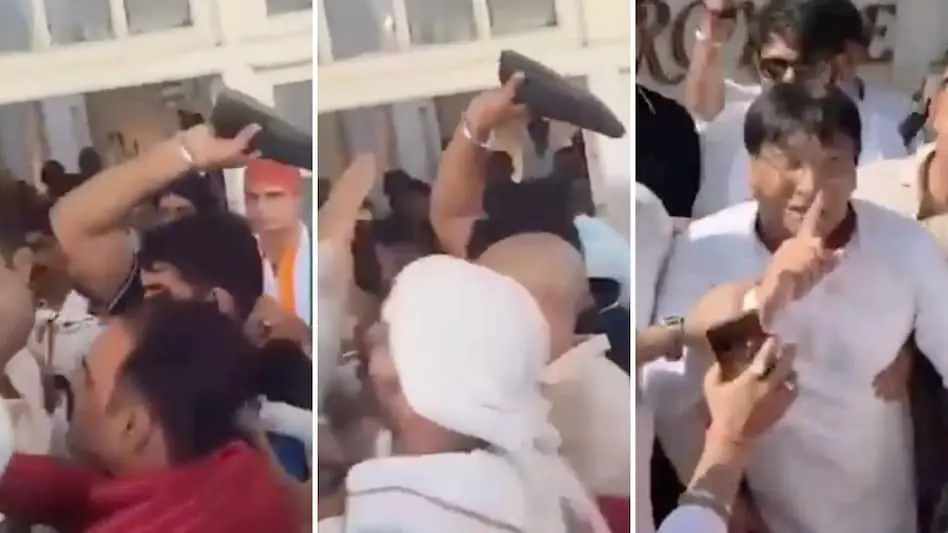 Shoes thrown at UP Congress office as supporters clash