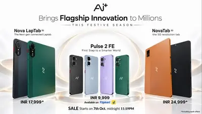 Ai+ launches Pulse 2 FE, NovaTab and Nova LapTab in India