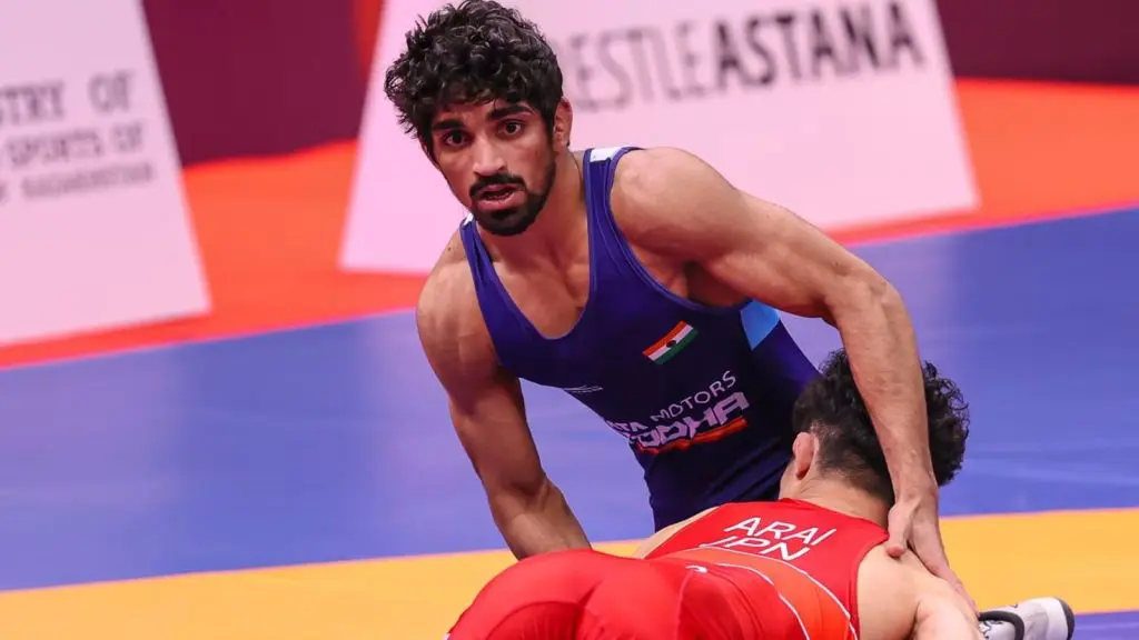 Aman Sehrawat wins gold in men's 57kg freestyle at Asian Games 2026