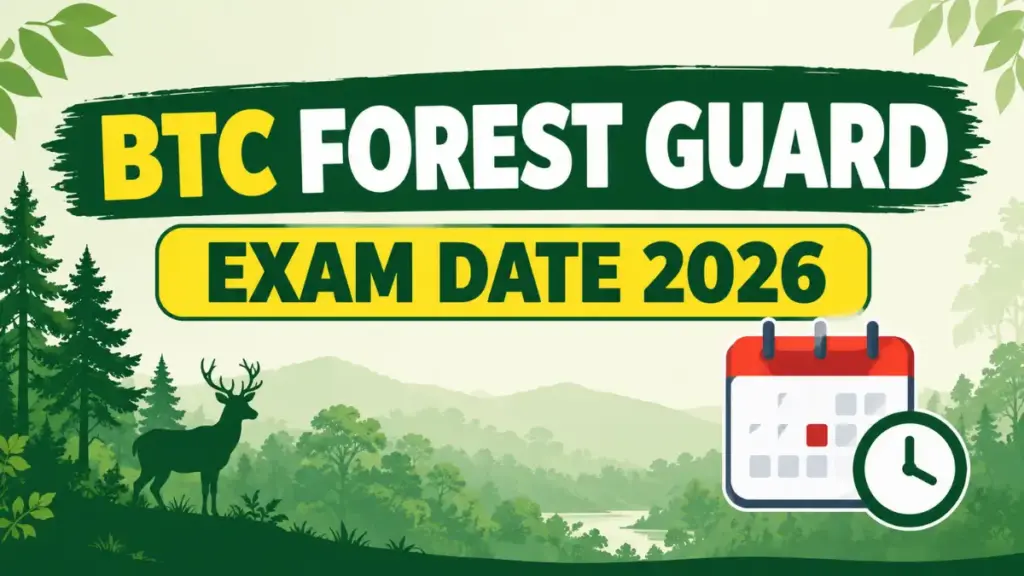 BTC Forest Guard exam on 1 November, admit cards from 16 October