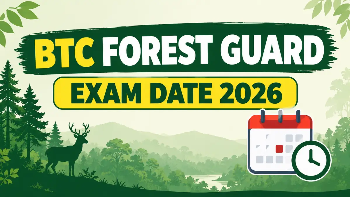 BTC Forest Guard exam on 1 November, admit cards from 16 October