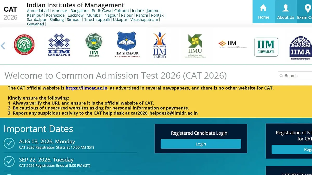 CAT 2026 correction window opens October 5 at iimcat.ac.in