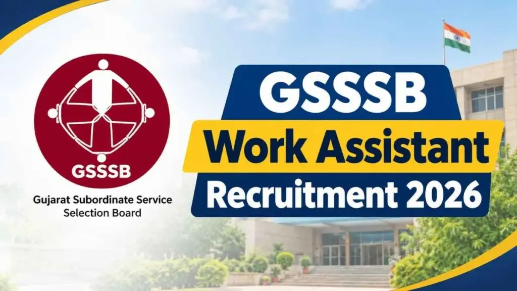 GSSSB closes Work Assistant applications on 29 October for 1,663 posts