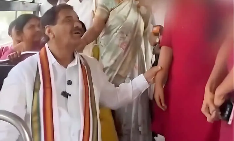 Congress MLA Malreddy Ranga Reddy faces flak for touching student on bus