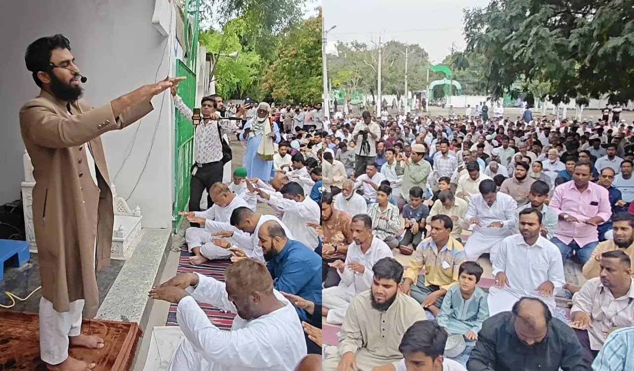 Hundreds offer rain prayer Namaz-e-Istisqa in Hyderabad