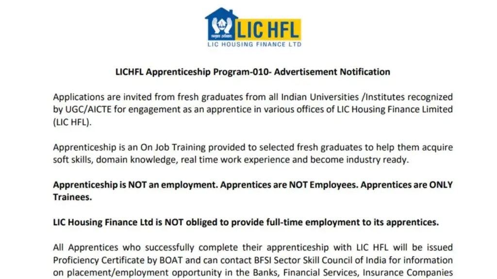 LIC HFL opens 232 apprentice posts, apply by 1 November