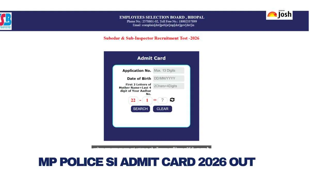 MP Police SI Admit Card 2026 released for 507 posts