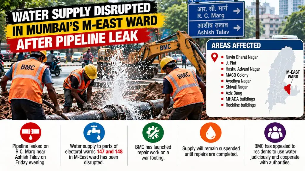 Mumbai water cut in M-East ward after pipeline leak