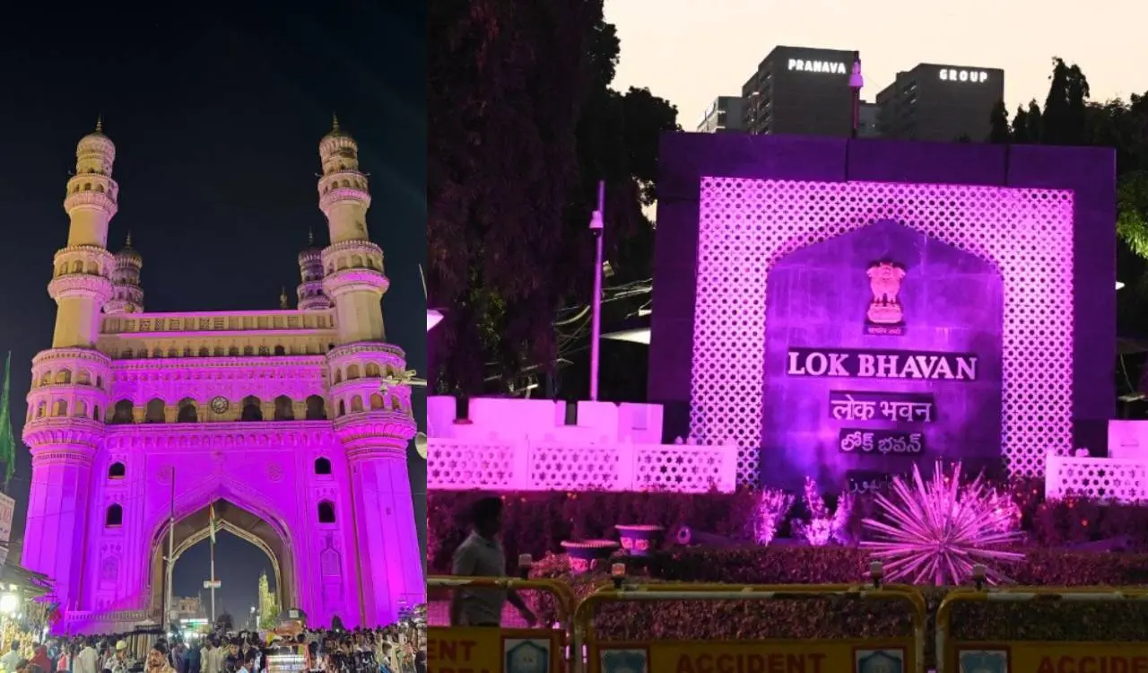 Hyderabad landmarks turn pink for breast cancer awareness month
