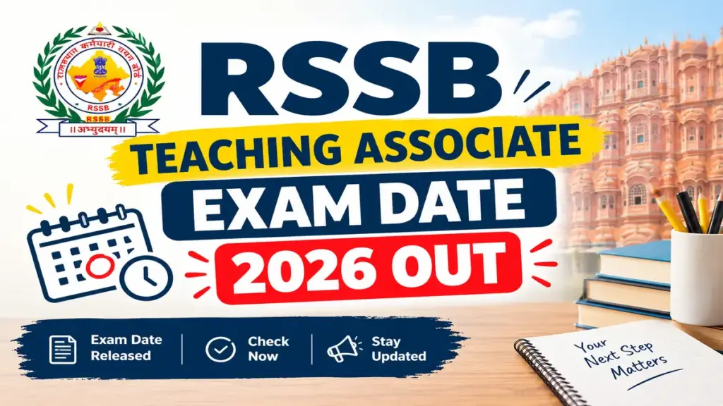 RSSB Teaching Associate Exam Dates Out, Paper-I on 17 November