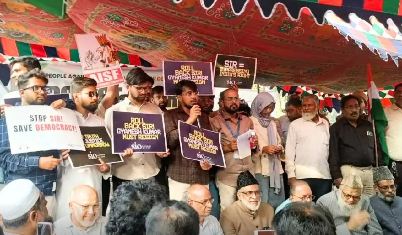 Hundreds protest in Hyderabad, demand removal of CEC Gyanesh Kumar
