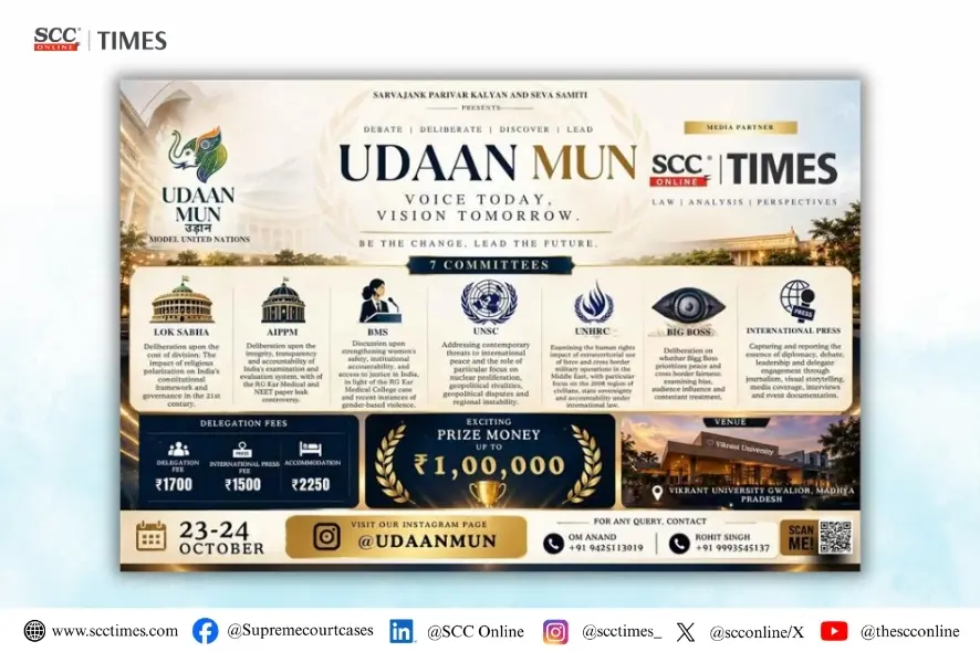 UDAAN MUN 1.0 at Vikrant University, Gwalior on 23 to 24 October
