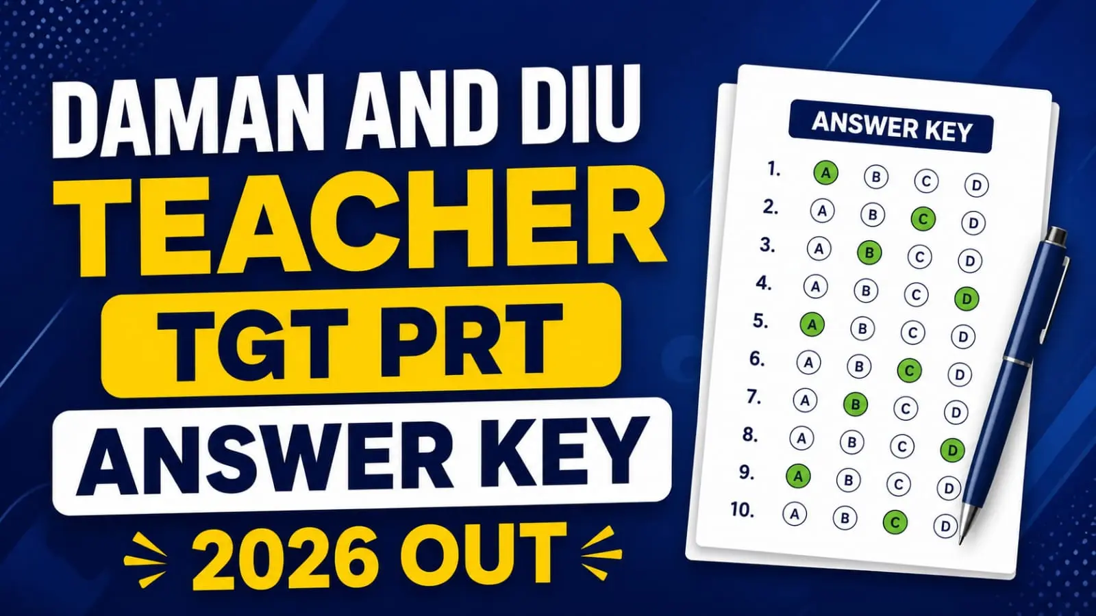 Daman and Diu finalises TGT PRT answer key after objections