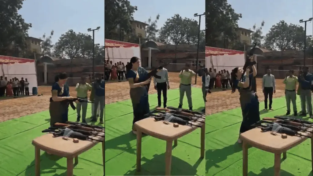 Chhattisgarh IPS officer fires AK-47 at Dussehra puja, video goes viral