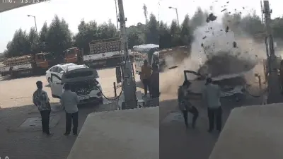 CNG car explodes during refuelling on Gujarat highway, no injuries