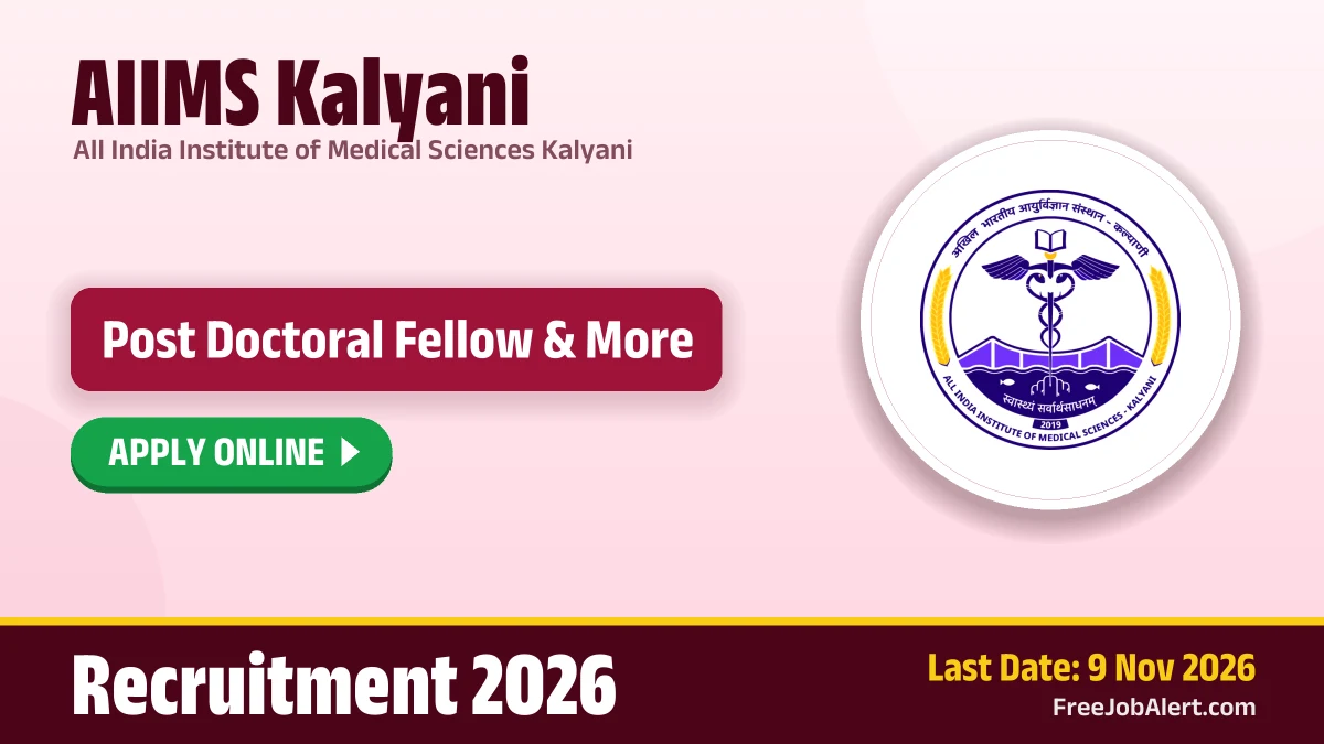 AIIMS Kalyani invites applications for 35 post doctoral fellowships