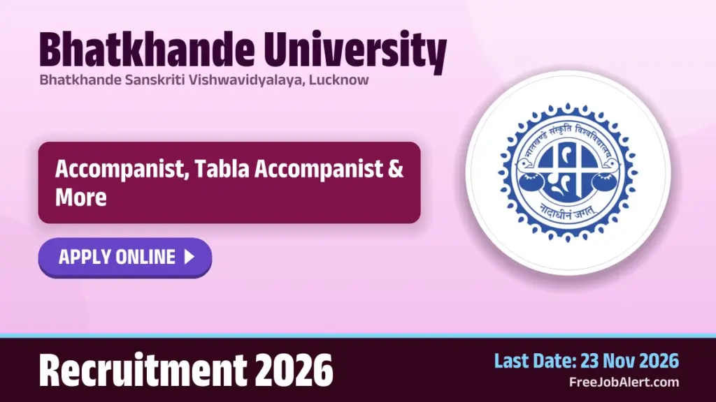 Bhatkhande University invites applications for 14 accompanist posts
