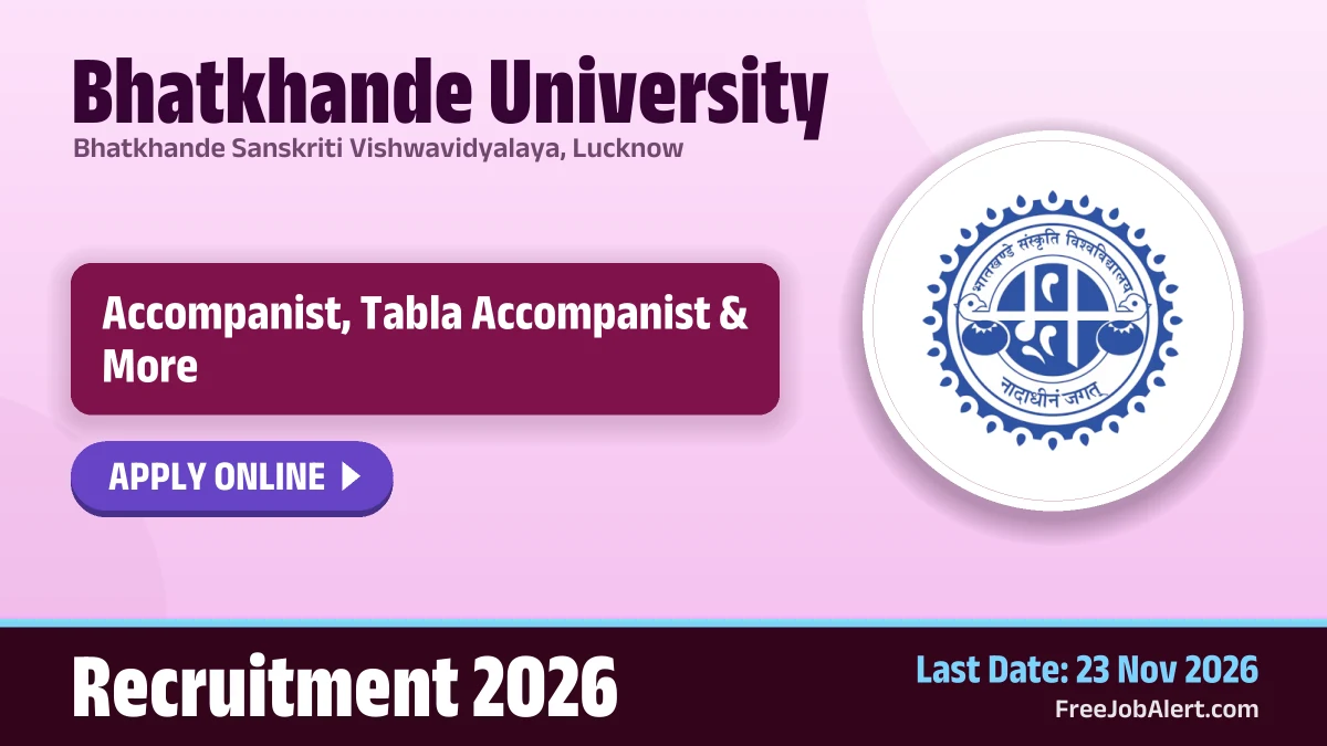 Bhatkhande University invites applications for 14 accompanist posts