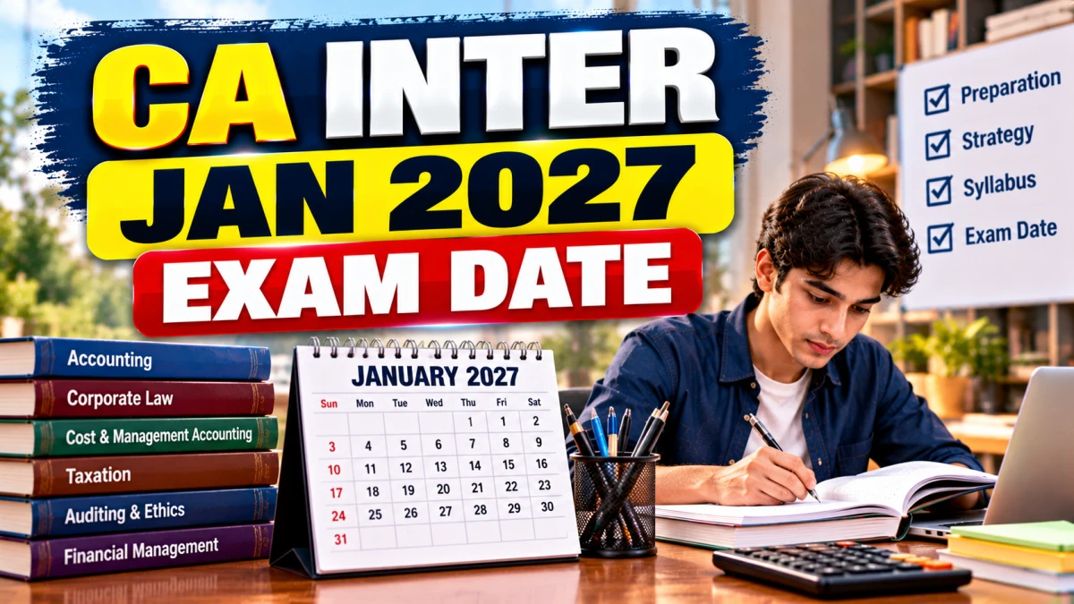 CA Inter January 2027 exams from 2 Jan to 12 Jan