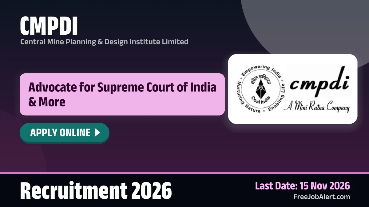 CMPDI invites advocates for five-year legal empanelment