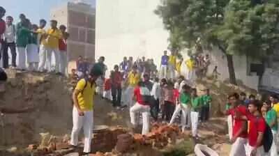 Dankaur students stop construction on disputed school playground