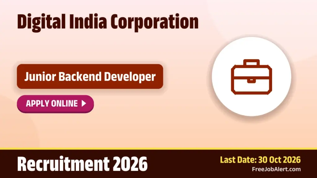 DIC invites applications for Junior Backend Developer