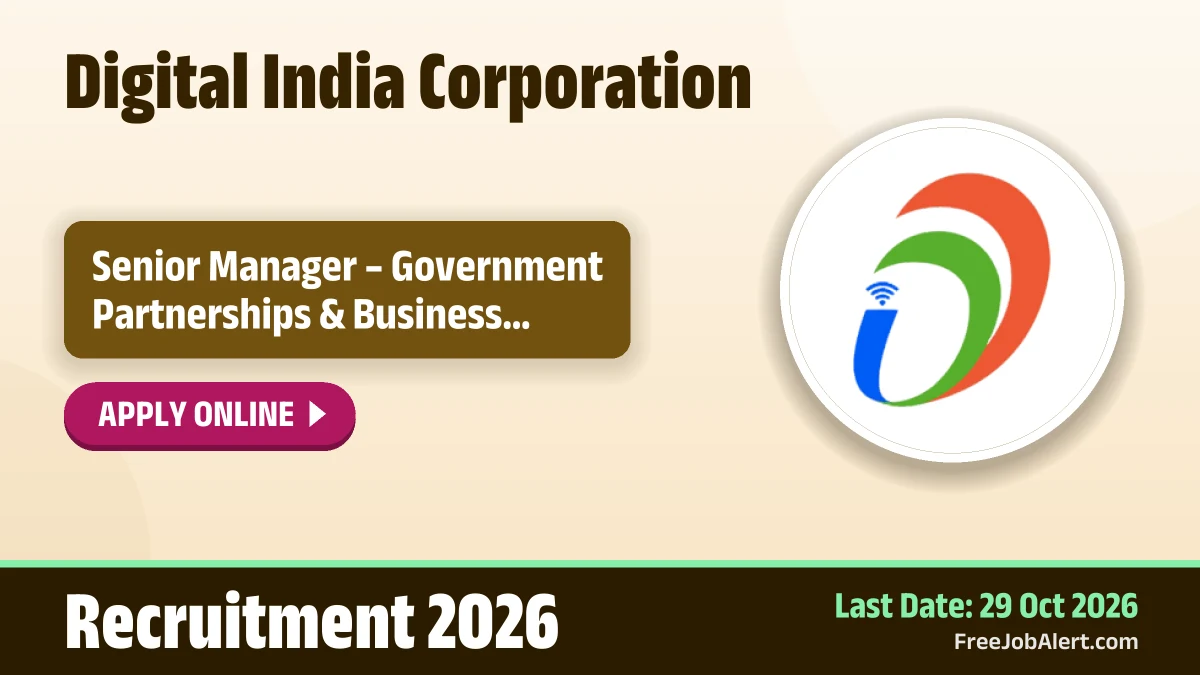 Digital India Corporation hires Senior Manager on contract