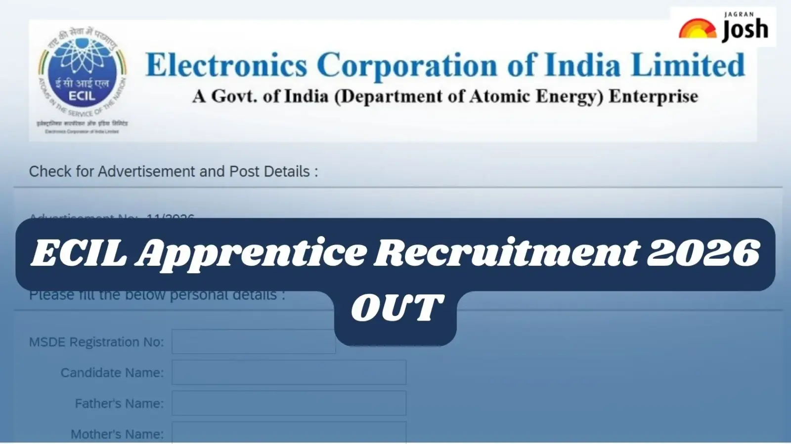 ECIL opens online applications for 310 ITI trade apprentices