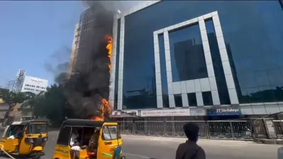 Fire at defunct hotel near Teynampet station destroys garbage, damages building