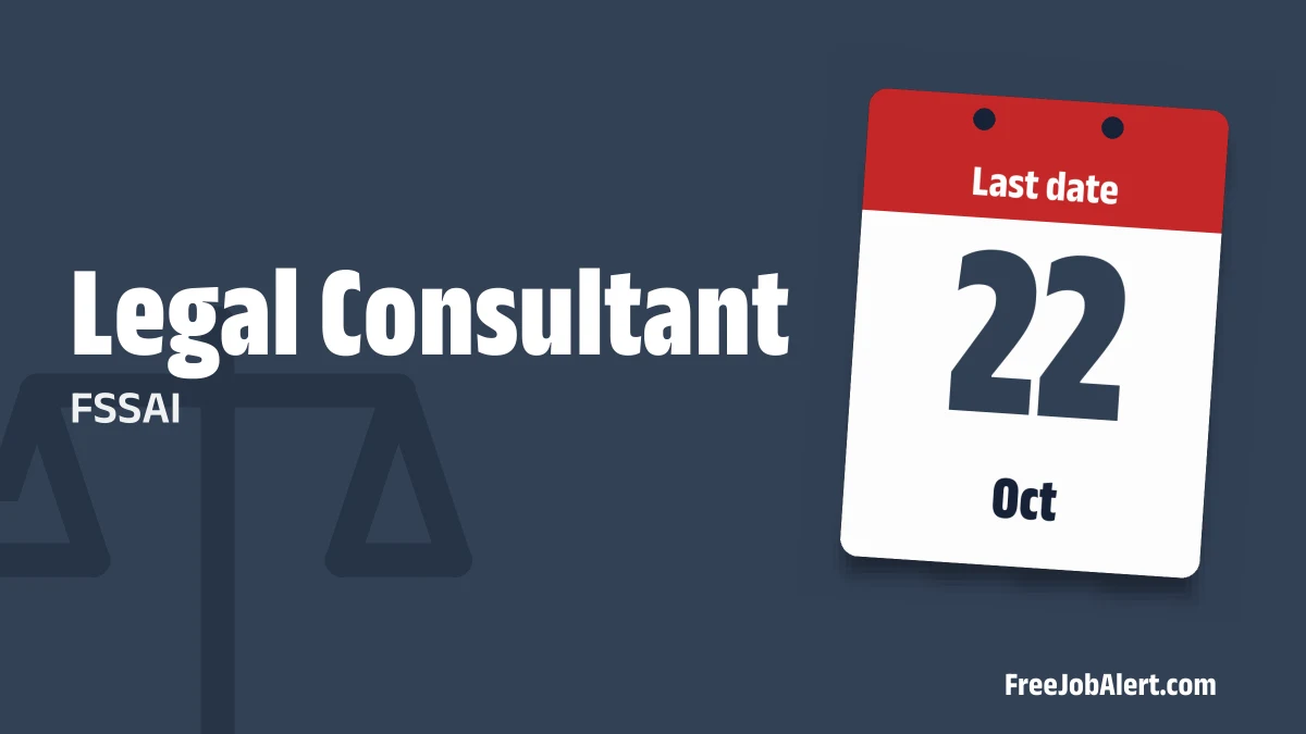 FSSAI seeks 3 legal consultants on contract at Rs 70,000 monthly