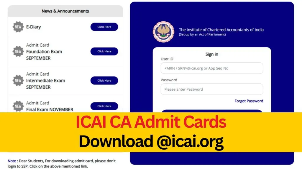 ICAI releases CA Final admit cards for November 2026 exams