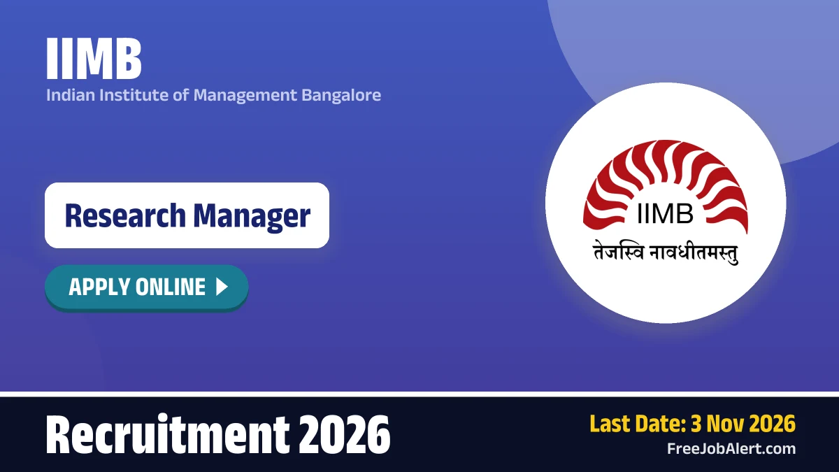 IIMB hiring Research Manager for health centre