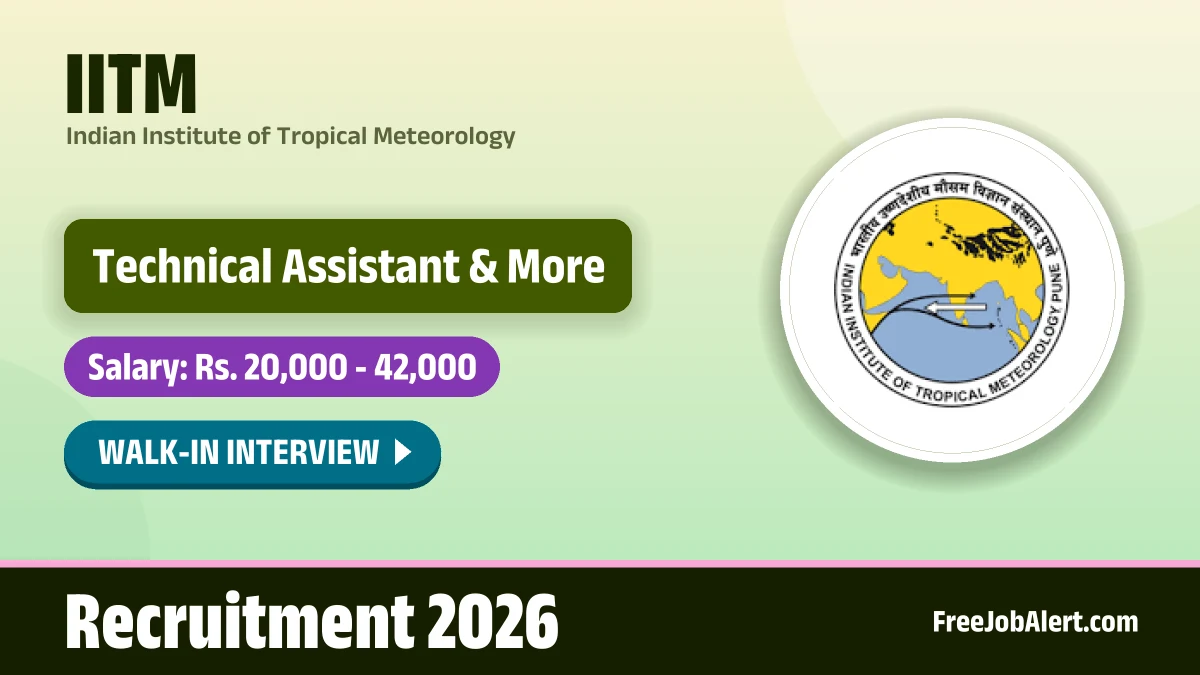 IITM Pune to walk in for 31 project posts from 22 October