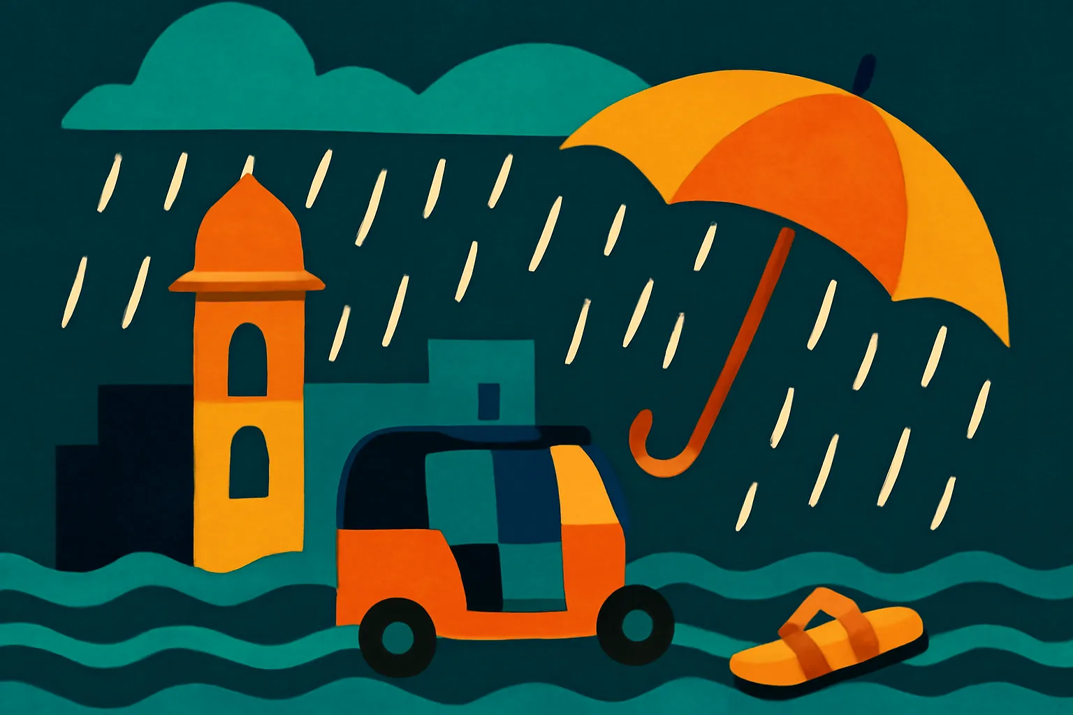 Illustration: Northeast monsoon brings heavy rain, waterlogging to Puducherry