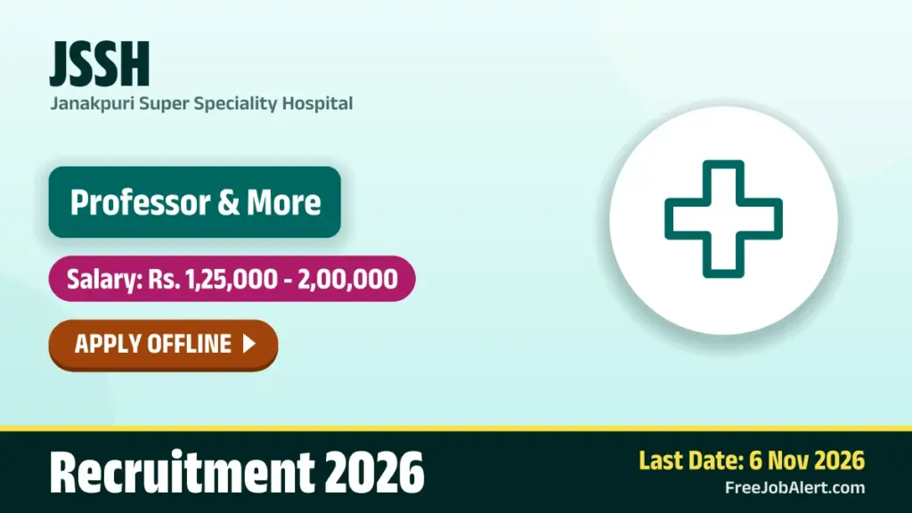 JSSH opens 27 faculty and specialist posts on contract