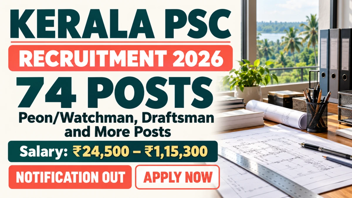 Kerala PSC opens online applications for 74 posts, deadline 4 Oct
