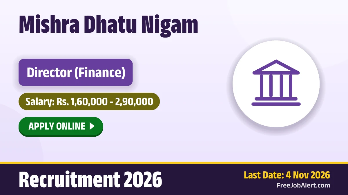 MIDHANI opens online applications for Director (Finance) post