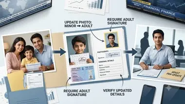 How to update minor PAN card to major after turning 18