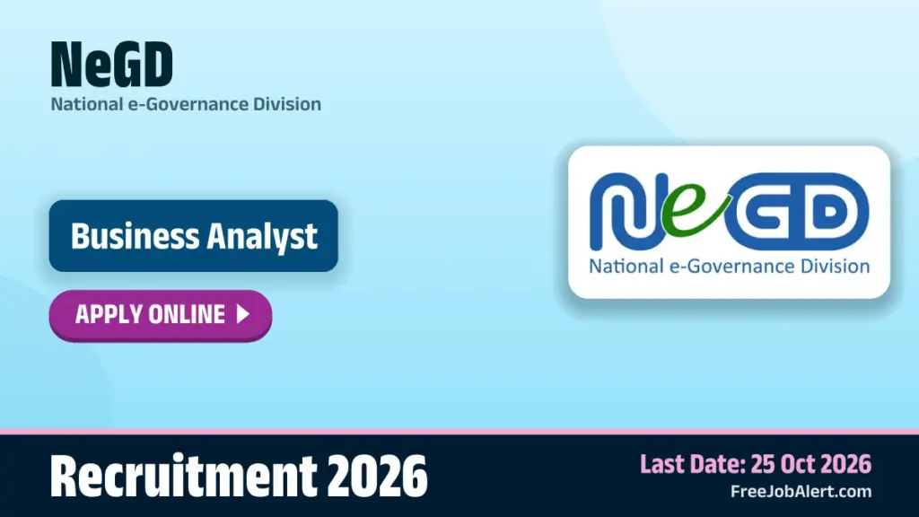 NeGD hires 2 business analysts, apply by 25 October