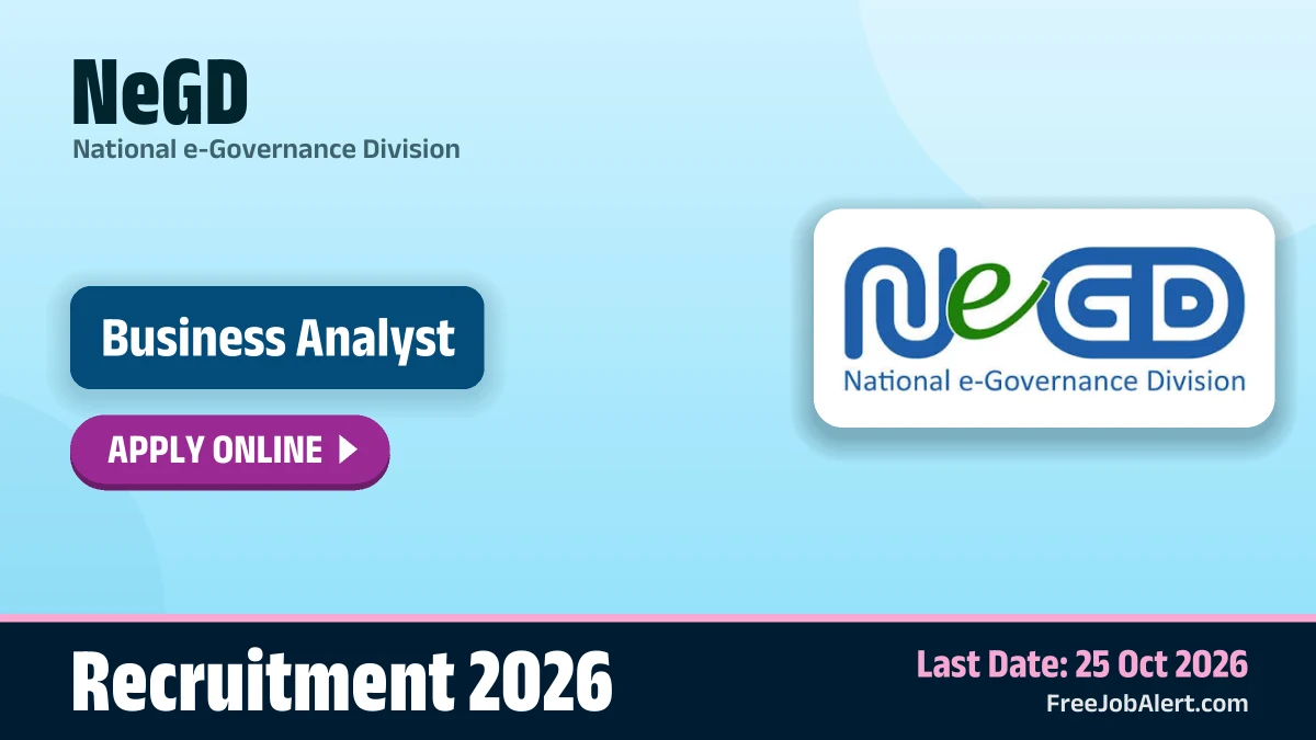 NeGD hires 2 business analysts, apply by 25 October
