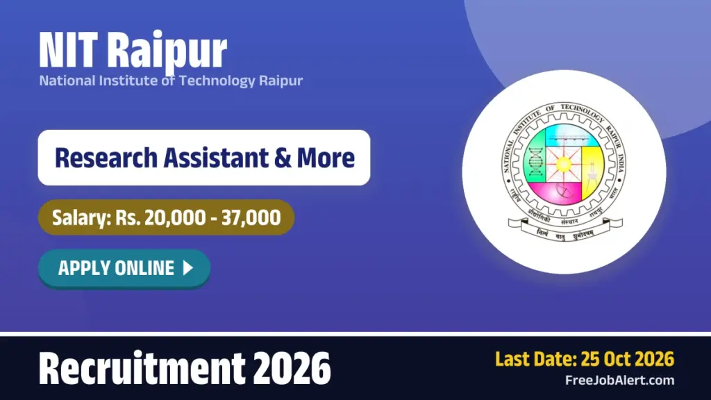 NIT Raipur hires Research Assistant, Field Investigator on ICSSR project