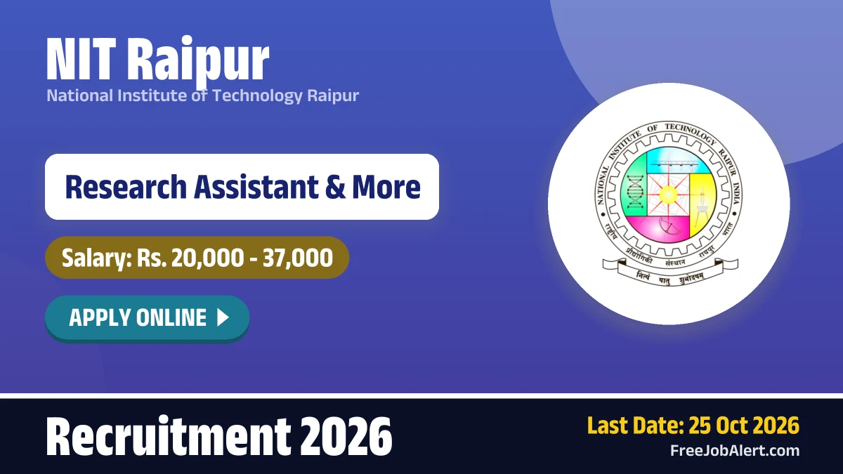 NIT Raipur hires Research Assistant, Field Investigator on ICSSR project