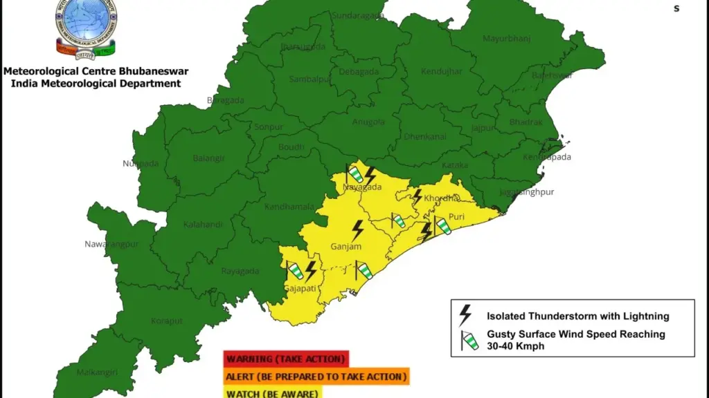 Odisha gets four-day thunderstorm warning as monsoon withdraws
