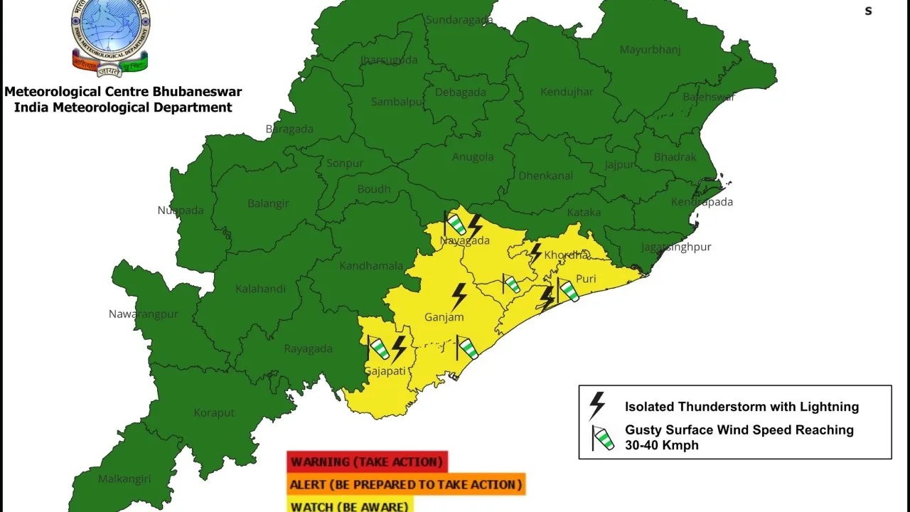 Odisha gets four-day thunderstorm warning as monsoon withdraws