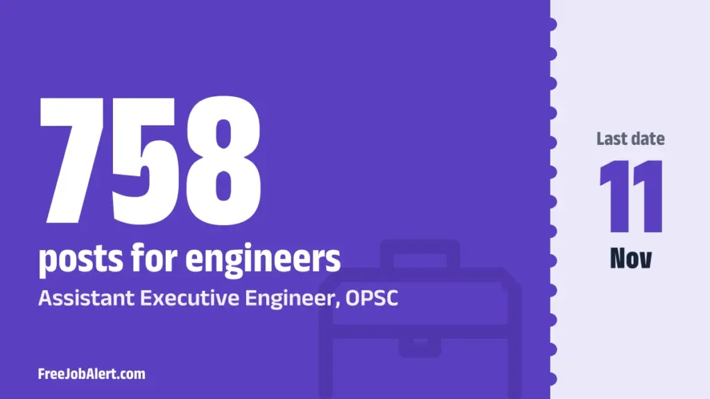 OPSC opens 758 AEE posts, selection by GATE score