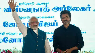 TVK cadre whistle, show 'Next PM' placards during Modi speech